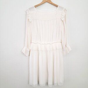 Alice by Temperley Pleated Ecru Midi Dress US 8